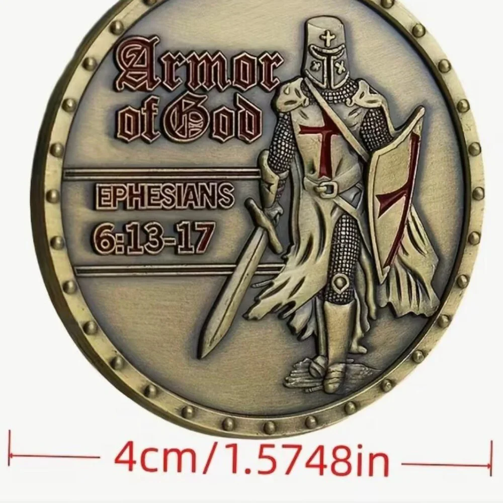 NEW - Put on The Full Armor of God Christian Coin & Case - EPH6:13-17 - Picture 3 of 6